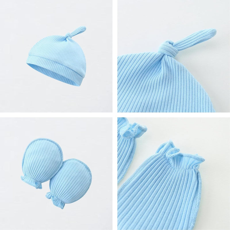 Baby Romper with Baby Mittens & Newborn Hats Footless Long Sleeve | Solid Onesie Hi Im New Here Baby Clothes Boy Girl Newborn Onesie Romper 0-3 Months Baby Boy Stuff Coming Home Outfit Gifts