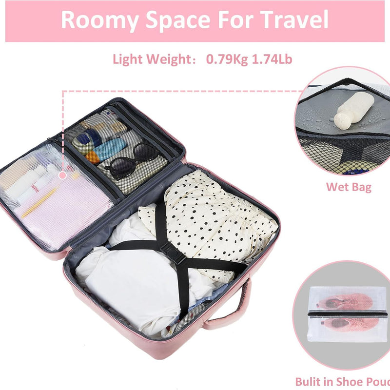 Taygeer Travel Backpack for Women, Carry On Backpack with Water Bottle Pocket & Shoe Pouch, TSA 15.6inch Laptop Mochila Flight Approved, Nurse Bag Casual Daypack for Weekender Business Hiking, Pink