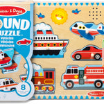 Melissa & Doug Wooden 8-Piece Vehicle Sound Puzzle for Toddlers and Kids Ages 2+