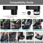 Car Seat Snack Tray for Toddlers - 3 Inch Cup Holder Fits Most Sippy Cups & Straw Bottles with Dip Well, Mess-Free Square Kids Travel Tray Road Trip Essentials, Black
