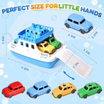 Ferry Bath Toy with Mini Cars, Floating Toy Boat & Slide-Out Ramp Water Play Set for Bath, Pool & Beach, Ages 3+