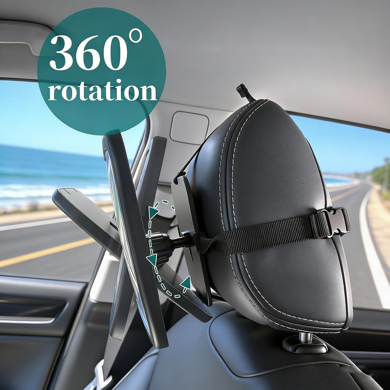 Funbliss Baby Car Mirror for Rear Facing Seat | 360° Rotation, Safety Certified Shatterproof Acrylic Glass, Clear Wide View,Infant Mirror for Car Seat Rear Facing