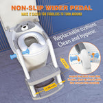 Potty Training Toilet for Toddlers, 2-in-1 Potty Training seat, Anti-Slip | SKYROKU, Fits Round & Elongated Toilets, 6 Heights, Splash Guard, Foldable, Holds 200+ lbs, Step Stool, Dishwasher Cushion