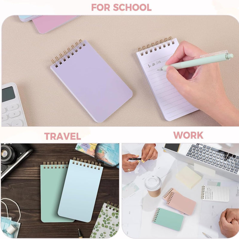 SKYDUE Small Notebooks, Cute 3x5 Pocket Notepads, Mini Spiral Notebook with Lined Pages Nursing School Essentials, School Office Supplies Set Of 8