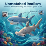 Bedwina Stuffed Animal Sharks - Pack of 2 Large, 14 inch Mako & 13 inch Hammerhead Plush Shark Toys, Stuff Animals Toy, for Baby Toddlers & Kids