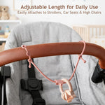 Toy Straps for Baby 6pcs, Silicone High Chair Toys Straps Stroller Accessories Toddler Bottle Strap Car Seat Toys Baby Travel Essential Silicone Ivory+Sage+Blue