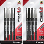 Pilot Precise V5 Stick Liquid Ink Rolling Ball Stick Pens, Extra Fine Point (0.5mm) Black Ink Pens, 4-Pack