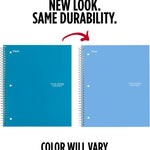Five Star Spiral Notebook + Study App, 1 Subject, Graph Ruled Paper, 8-1/2" x 11", 100 Sheets, Fights Ink Bleed, Water Resistant Cover, Tidewater Blue (06190AA4)