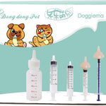 Doggiema Feeding Nipple and Syringes, Puppy Kitten Nipple Feeder Kit | for neonatal kittens, kitten bottle feeding kit,kitten nursing kit,syringe for feeding, nipples for feeding