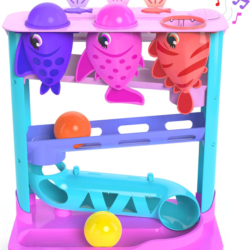 Move2Play, Feed The Fish | 30+ Fin-Tastic Songs & Phrases | Baby & Toddler Musical Toy | First Birthday Present for 1+ Year Old | Ages 6-24 Months | Boy & Girl Ball Drop Toy