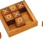 BSIRI Wooden Tic Tac Toe Coffee Table Decor Game Living Room Home Office Decorative Small Desk Bar Top Classic XO Tictactoe Toy Board Travel Size Wood Mini Gifts for Family Games and Gifts for Adults
