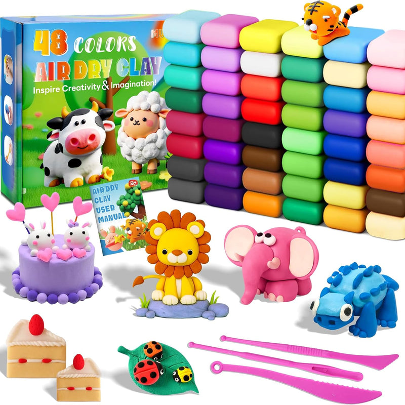 MuseLuxe 32 Colors Air Dry Clay Kit with 3 Sculpting Tools, Safe & Non-Toxic