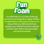 Skillmatics Fun with Foam Sticker Art – Animals, Craft Kit, Gift for Kids | 3D Foam Stickers, Travel Toy, Mess-Free Fun for Boys & Girls, DIY Felt Craft Kits for Ages 3, 4, 5, 6, 7