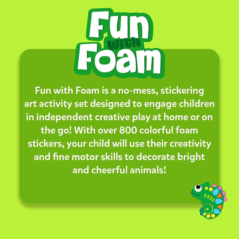 Skillmatics Fun with Foam Sticker Art – Animals, Craft Kit, Gift for Kids | 3D Foam Stickers, Travel Toy, Mess-Free Fun for Boys & Girls, DIY Felt Craft Kits for Ages 3, 4, 5, 6, 7