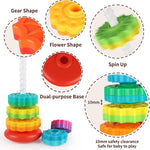 JUXUE Rainbow Ring Stacker Montessori Toys for Babies 6-12 Months, 1-3 Year Old Toddlers