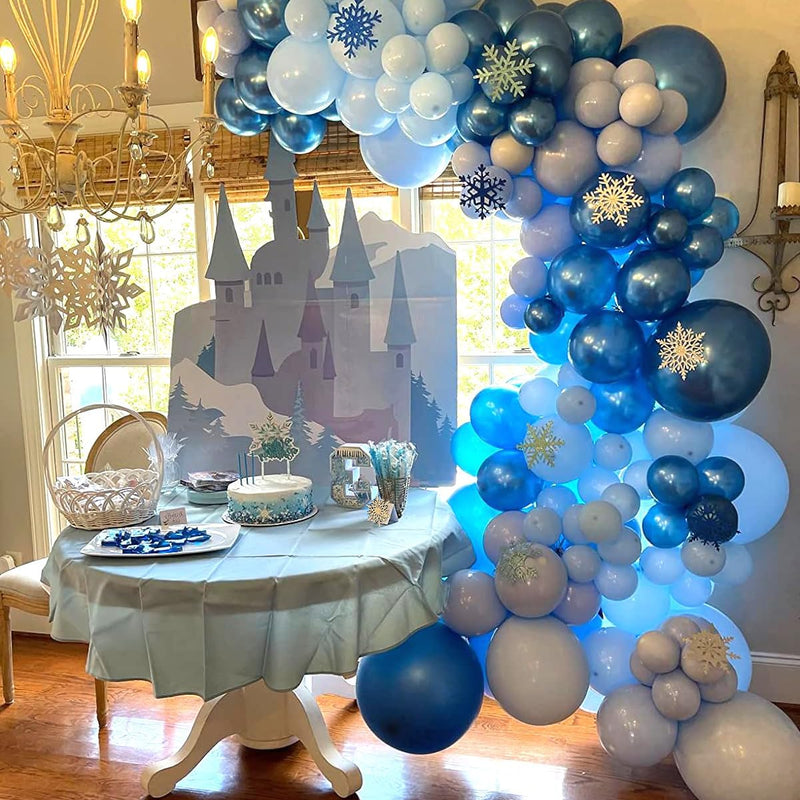 60Pcs Metallic Chrome Blue Balloons Kit, 12Inch Latex Balloons for Birthday, Wedding, Party Decoration