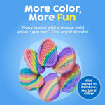 BUNMO Fidget Toys - Fidget Stones Sensory Toys – 6pk Pastel | Silicone Worry Stones for Kids Ages 3+ | Portable, Textured, Quiet Sensory Stones for Hands-On Play