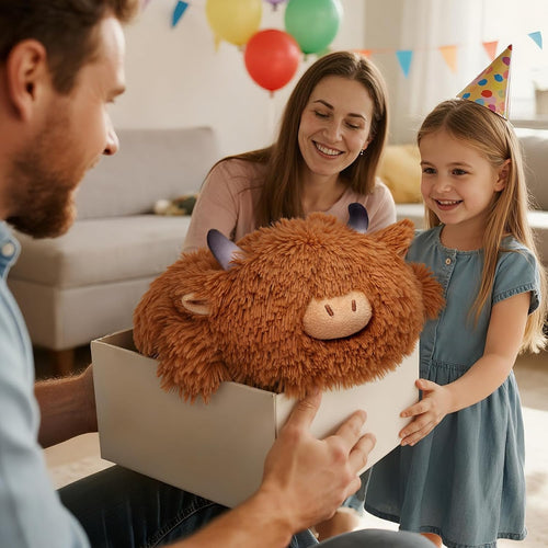 Mewaii Mom's Choice Award | 4 lbs Weighted Stuffed Animals Highland Cow - 23" Heavy Weighted Plush & Stuffy - Realistic Scottish Cow Plushy Gift for Kids & Adults - Large Cuddly Weighted Cow Toy