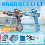 4Pcs Electric Water Gun for Kids Adults, Water Guns Squirt Gun | Toys for boys,Water Spray Sound and Led Light, Leak-Proof Rechargeable Watergun for Summer Outdoor Pool Beach Toys for Boys