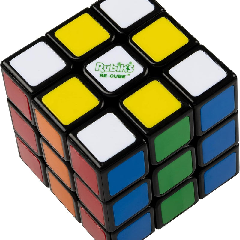Rubik's Re-Cube 3x3 Cube Made with 100% Recycled Plastic, Color-Matching Puzzle for Ages 8 & Up