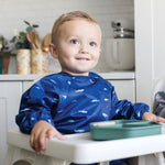 Tiny Twinkle Long Sleeve Bib for Babies & Toddlers | Waterproof Smock Bib for Eating | Machine Washable & Mess-Proof Feeding Essentials | Newborn Shower Gift (Ocean Life, 6–24M)