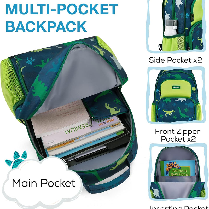 mommore Kids Backpack for Boys Girls 4-8 Kindergarten Elementary School Backpack with Lunch Box - 15” H Fit Folder