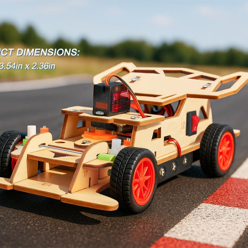 Poraxy STEM Kit for Kids, Remote Control Car with 160ft Range and Auto-Centering Steering