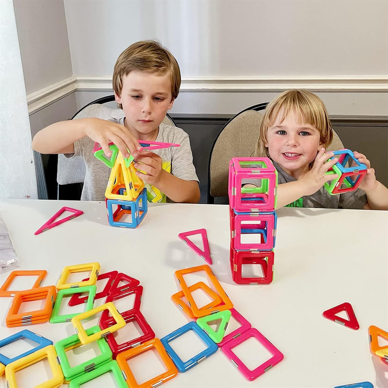 Coodoo Upgraded Magnetic Blocks for Learning STEM Toys Compatible with Major Brands Building Blocks