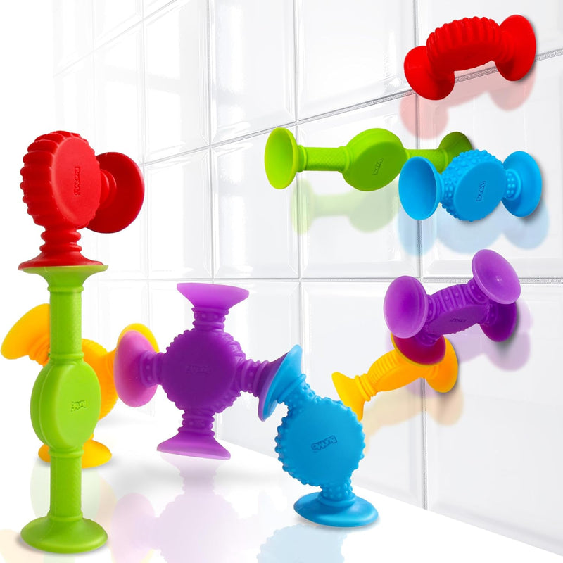 BUNMO Bath Toys Suction - Connect, Build, Create - Toddler Sensory Toys - Fine Motor Skills