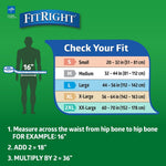 FitRight Ultra Adult Diapers, Disposable Incontinence Briefs, Leak-Proof Diaper, Absorbent Briefs for Men and Women, Maximum Protection, 2XL, 60 – 70 in, 20 Briefs per Bag