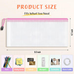 Smarpau 24 Pack Pencil Pouches, A6 Waterproof PVC Pencil Bags, 12 Colors Mesh Zipper Pouches for School Supplies, Classroom Organisation, Office Documents & Travel Storage