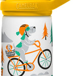 CamelBak Eddy+ Kids Insulated Stainless Steel Water Bottle with Bite Valve Straw, Leak‑Resistant Design for Everyday Hydration, 12oz, Biking Dogs