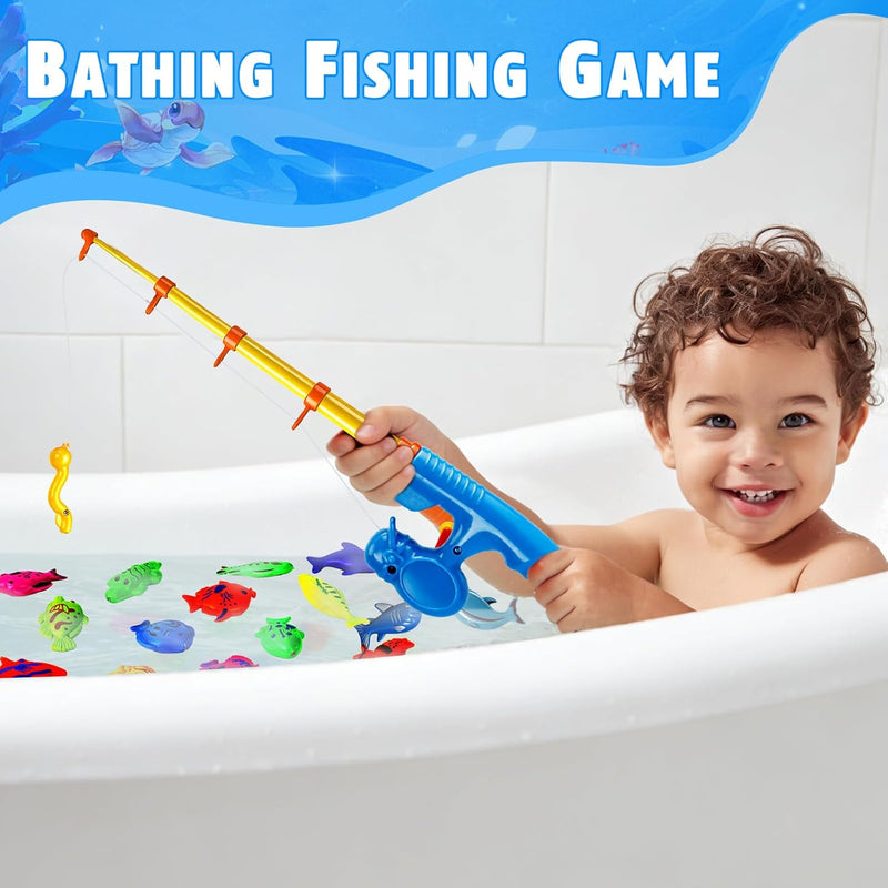 CozyBomB Magnetic Fishing Toys Game Set for Kids, Water Table Bathtub Kiddie Pool Party