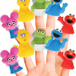 Sesame Street 10-Piece Finger Puppet Set for Toddlers & Kids | Features Elmo, Big Bird, Cookie Monster, Abby Cadabby, Oscar the Grouch | Durable PVC for Bath Time, Educational Play, and Party Favors.