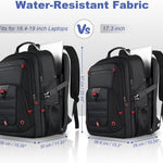 LifetimeWarranty Extra Large Travel Backpack With 52L Capacity, Long-Term Durability TSA Backpack,Anti-Theft 17.3" Big Business Laptop Backpack for Men&Women,Water Resistant College Rucksack Bag Black