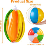 JOYIN 4-Pack 20" Beach Balls - Large Rainbow Beach Ball Inflatable Pool Toys for Party Supplies Decorations, Adults Kids Birthday Luau Summer Beach Water Games Beachball Party Favors