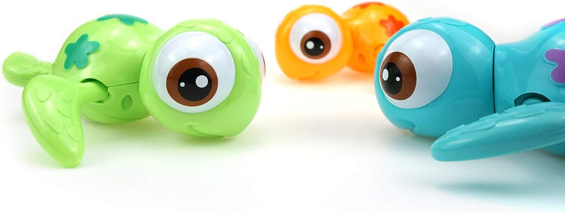 DUCKBOXX XX Wind-up Swimming Sea Turtles Bath Toy, No Battery Mold-Free Anti-Rust Interactive Montessori Toy for Kids 18M+ (3pcs)