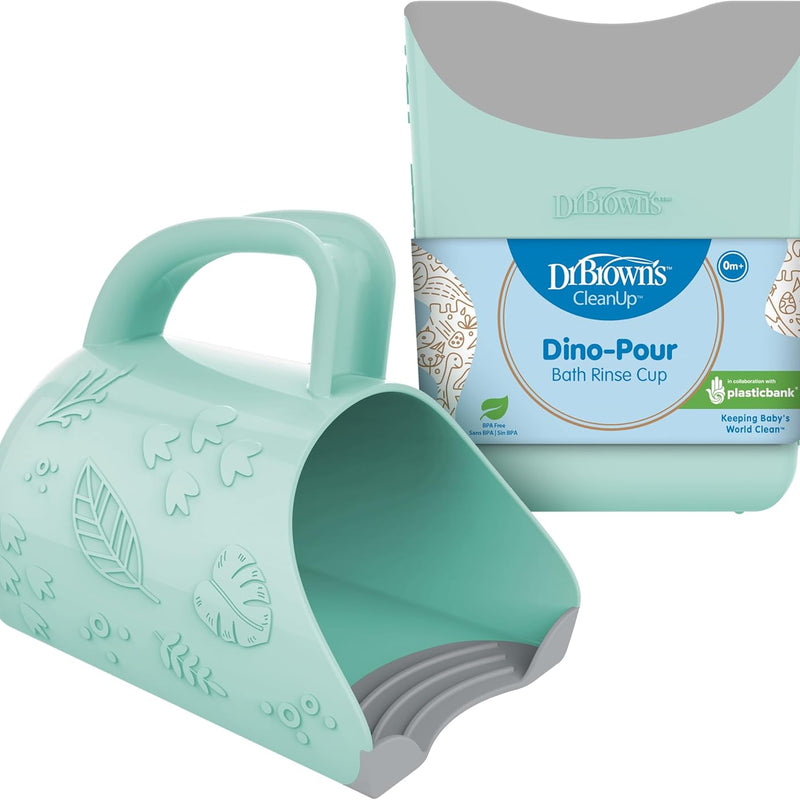 Dr. Brown's CleanUp Dino-Pour Baby Bath Rinse Cup, 24 oz, BPA Free, Teal