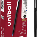 uniball Roller Rollerball Pens, Micro Point (0.5mm), Blue, 12 Pack