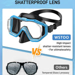 WSTOO Swim Goggles with Nose Cover for Ages 5-12, Youth, Adults, Unisex | Anti-Choking Design, Shatter-Resistant, Anti-Fog, Leak-Proof, Lightweight, Small for kids, Large for Adults