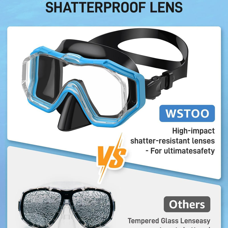WSTOO Swim Goggles with Nose Cover for Ages 5-12, Youth, Adults, Unisex | Anti-Choking Design, Shatter-Resistant, Anti-Fog, Leak-Proof, Lightweight, Small for kids, Large for Adults