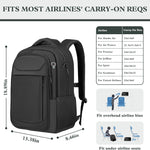 Travel Laptop Backpack 17 Inch, Sturdy Professional Travel Backpack for Men Women with LifetimeWarranty, Airline Approved Big Large Business Work College Computer Backpack, Black