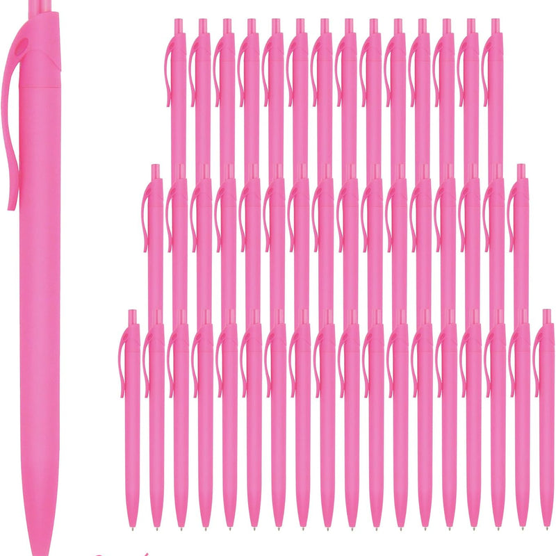 deegtran Pens Bulk, 50 Pack No Bleed Grey Barrel Black Ink Click Pens, Wholesale Retractable Ballpoint Pens, Pen Medium Point, Smooth black Ink Pen, 1.0MM