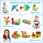 Anbalulu 134PCS Magnetic Building Tiles - Durable STEM Toys for Kids, Educational Building Blocks with Strong Magnets and Group Play Activities