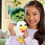 Mattel Minecraft Plush Zombie Chicken Jockey Toy, Collectible Stuffed Animal, 8-inch Soft Doll Inspired by Video Game Character​​