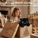 Mewaii Weighted Stuffed Animals 5 lbs Adjustable, Heated & Coolable 23 Inch Plush for Realistic Hug, Microwavable Removable Inner Pad, Cat Gifts for Adults & Kids (Black)