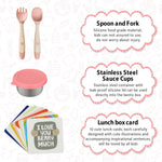 wiwens Bento Lunch Box for Kids with 12oz Soup Thermo Leak-Proof Lunch Food Container with 5 Compartment Thermo Hot Food Jar and Insulated Lunch Bag for Kid Toddler Girls Boys to School