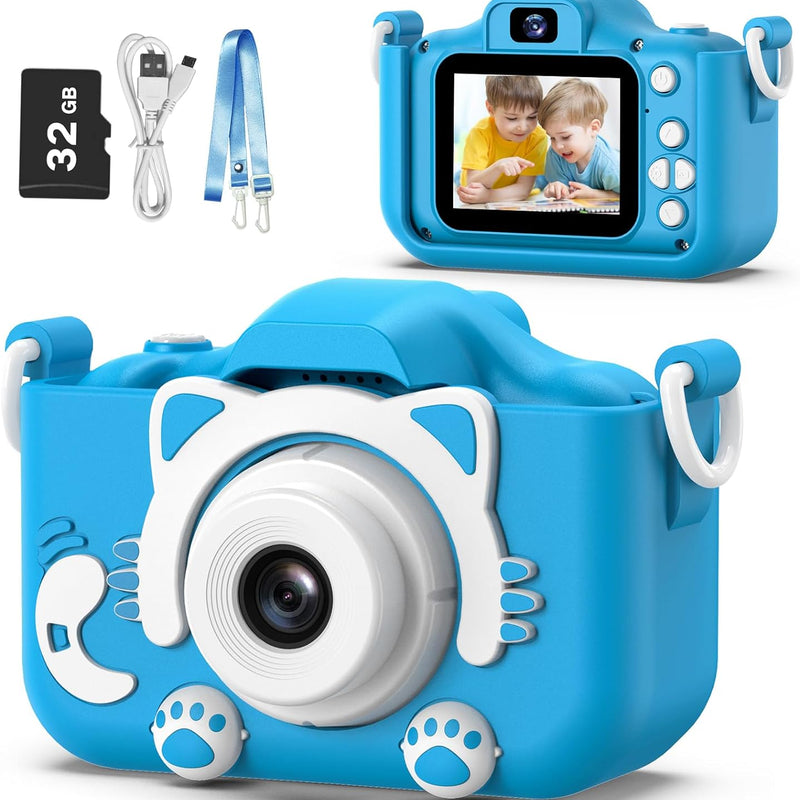 Goopow Kids Digital Camera: 1080P Video, 8X Zoom, Selfie Mode, 32GB SD Card