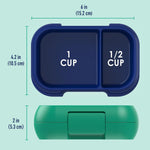Bentgo Kids Snack Leak-Proof 2 Compartment Bento-Style Container | For Snacks & Small Meals, Easy-Open Latch, Dishwasher Safe, BPA-Free for School, Daycare, & Sports, Ages 3+ (Green/Navy)