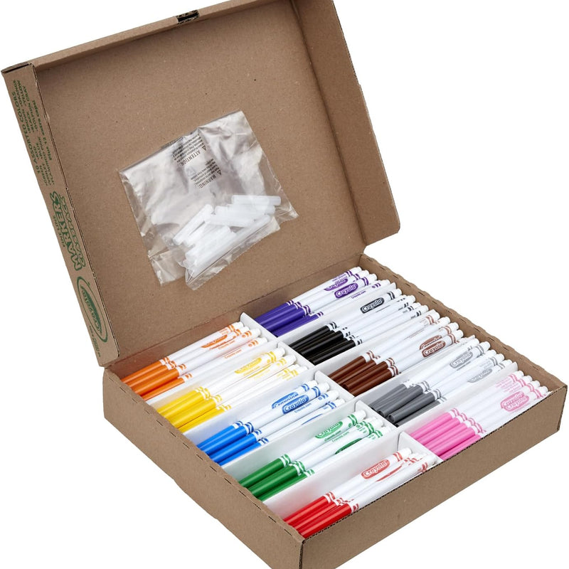 Crayola Fine Line Markers Classpack (200ct), Teacher Classroom Must Haves & Essentials, Bulk Kids Markers For Preschool, Kindergarten, Elementary School